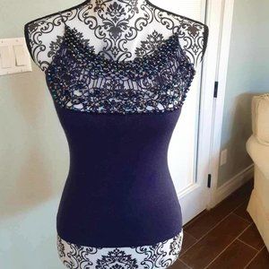 Jane Doe Purple Beaded cage style dress top